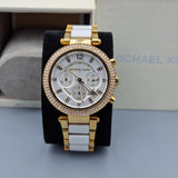 Buy Shop Michael Kors Parker Chronograph Silver Dial Two Tone Steel Strap Watch For Women - MK5687 USA Online