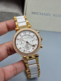 Buy Shop Michael Kors Parker Chronograph Silver Dial Two Tone Steel Strap Watch For Women - MK5687 USA Online