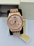Buy Shop Michael Kors Lexington Rose Gold Dial Rose Gold Steel Strap Watch for Men - MK8319 USA Online