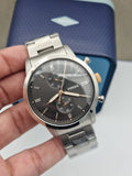 Fossil Townsman Chronograph Grey Dial Silver Steel Strap Watch for Men - FS5407