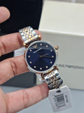 Buy Shop Emporio Armani Gianni T Bar Crystal Blue Dial Two Tone Steel Strap Watch For Women - AR11092 USA Online
