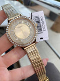 Buy Shop Guess Soiree Diamonds Gold Dial Gold Mesh Bracelet Watch for Women - GW0402L2 USA Online