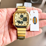 Buy Shop Fossil Retro Analog-Digital Gold Dial Gold Steel Strap Watch for Men - FS5889 USA Online