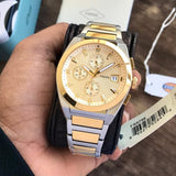 Buy Shop Fossil Everett Chronograph Gold Dial Two Tone Steel Strap Watch for Men - FS5796 USA Online