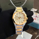 Buy Shop Fossil Everett Chronograph Gold Dial Two Tone Steel Strap Watch for Men - FS5796 USA Online