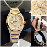 Buy Shop Fossil Everett Chronograph Gold Dial Two Tone Steel Strap Watch for Men - FS5796 USA Online