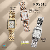 Fossil Raquel Three Hand Date White Dial Silver Steel Strap Watch for Women - ES5221