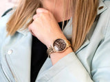 Buy Shop Fossil Neutra Chronograph Mother of Pearl Brown Dial Rose Gold Steel Strap Watch for Women - ES5218 USA Online