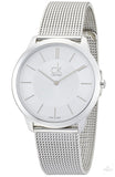 Buy Shop Calvin Klein Minimal Silver Dial Silver Mesh Bracelet Watch for Men - K3M21126 USA Online