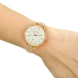 Buy Shop Fossil Jacqueline White Dial Pink Leather Strap Watch for Women - ES3988 USA Online