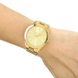 Buy Shop Michael Kors Slim Runway Gold Dial Gold Stainless Steel Strap Watch for Women - MK3179 USA Online