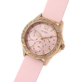 Buy Shop Guess Sparkling Diamonds Pink Dial Pink Rubber Strap Watch for Women - W0032L9 USA Online