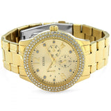 Buy Shop Guess Bedazzle Diamonds Gold Dial Gold Steel Strap Watch For Women - W1097L2 USA Online