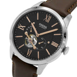 Buy Shop Fossil Townsman Automatic Black Dial Brown Leather Strap Watch for Men - ME3061 USA Online