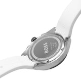 Hugo Boss Volane Grey Dial White SIlicone Strap Watch for Men - 1513948