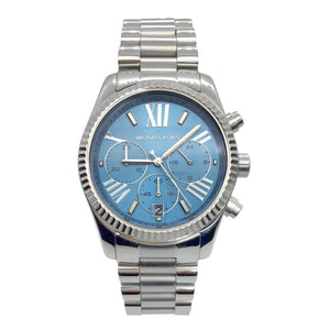 Buy Shop Michael Kors Lexington Chronograph Blue Dial Silver Steel Strap Watch For Women - MK5887 USA Online