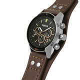 Buy Shop Fossil Coachman Chronograph Black Dial Brown Leather Strap Watch for Men - CH2891 USA Online