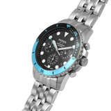 Buy Shop Fossil FB-01 Chronograph Black Dial Silver Steel Strap Watch for Men - FS5827 USA Online