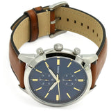Buy Shop Fossil Townsman Chronograph Blue Dial Brown Leather Strap Watch for Men - FS5279 USA Online