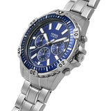 Buy Shop Fossil Garrett Chronograph Blue Dial Silver Steel Strap Watch for Men - FS5623 USA Online