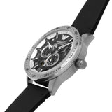 Emporio Armani Renato Chronograph Automatic Black Dial Black Leather Strap Watch For Men - AR60051