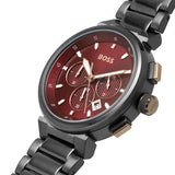 Buy Shop Hugo Boss One Chronograph Red Dial Grey Steel Strap Watch For Men - 1514000 USA Online