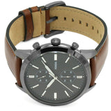 Buy Shop Fossil Townsman Chronograph Gray Dial Brown Leather Strap Watch for Men - FS5522 USA Online