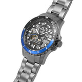 Buy Shop Fossil FB-01 Automatic Skeleton Black Dial Grey Steel Strap Watch for Men - ME3201 USA Online