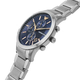 Buy Shop Emporio Armani Renato Chronograph Blue Dial Silver Steel Strap Watch For Men - AR11458 USA Online