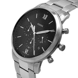 Buy Shop Fossil Neutra Chronograph Black Dial Silver Steel Strap Watch for Men - FS5384 USA Online