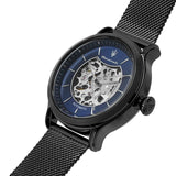 Buy Shop Maserati Epoca Automatic Skeleton Blue Dial Mesh Bracelet Watch For Men - R8823118002 USA Online