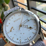 Buy Shop Gucci G Timeless Quartz White Dial Grey NATO Strap Watch For Women - YA1264184 USA Online