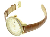 Buy Shop Michael Kors Whitley Quartz Gold Dial Brown Leather Strap Watch For Women - MK2428 USA Online