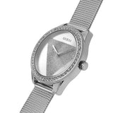 Buy Shop Guess Tri Glitz Quartz Silver Dial Silver Mesh Bracelet Watch For Women - W1142L1 USA Online