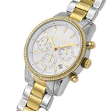 Buy Shop Michael Kors Ritz White Dial Two Tone Steel Strap Watch for Women - MK6474 USA Online