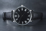 Buy Shop Tissot Everytime Medium Black Dial Black Leather Strap Watch For Men - T109.410.16.053.00 USA Online