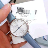 Buy Shop Fossil Jacqueline White Dial Light Blue Leather Strap Watch for Women - ES3821 USA Online