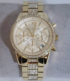 Buy Shop Michael Kors Ritz Chronograph Gold Dial Gold Steel Strap Watch For Women - MK6484 USA Online