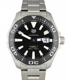 Buy Shop Tag Heuer Aquaracer Caliber 5 Black Dial Silver Steel Strap Watch for Men - WAY201A .BA0927 USA Online