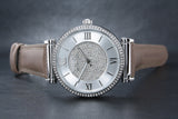 Buy Shop Michael Kors Caitlin Quartz Silver Dial Gray Leather Strap Watch For Women - MK2377 USA Online
