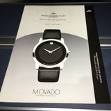 Buy Shop Movado Museum Black Dial Black Leather Strap Watch For Men - 606502 USA Online