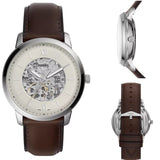 Buy Shop Fossil Neutra Automatic Skeleton White Dial Brown Leather Strap Watch for Men - ME3184 USA Online