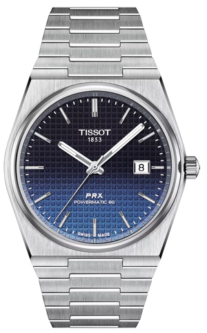 Buy Shop Tissot Powermatic 80 Automatic Gradient Blue Dial Silver Steel Strap Watch for Men - T137.407.11.051.01 USA Online