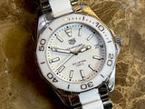 Buy Shop Tag Heuer Aquaracer Quartz White Dial Two Tone Steel Strap Watch Women - WAY131B.BA0914 USA Online