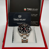 Tag Heuer Aquaracer Automatic Match Timer Black Dial Silver Steel Strap Watch for Men - WAY201G.BA0927