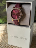 Buy Shop Michael Kors Corey Crystals Red Dial Red Leather Strap Watch for Women - MKO1025 USA Online