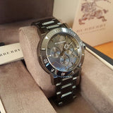 Buy Shop Burberry The City Grey Dial Gunmetal Grey Steel Strap Watch for Men - BU9381 USA Online