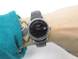 Buy Shop Tissot T Trend Couturier Diamonds Black Dial Black Leather Strap Watch for Women - T035.210.66.051.00 USA Online
