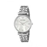 Emporio Armani T Bar Mother of Pearl Dial Steel Strap Watch For Women - AR1682