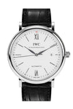 Buy Shop IWC Portofino Automatic White Dial Black Leather Strap Watch for Men - IW356501 USA Online
